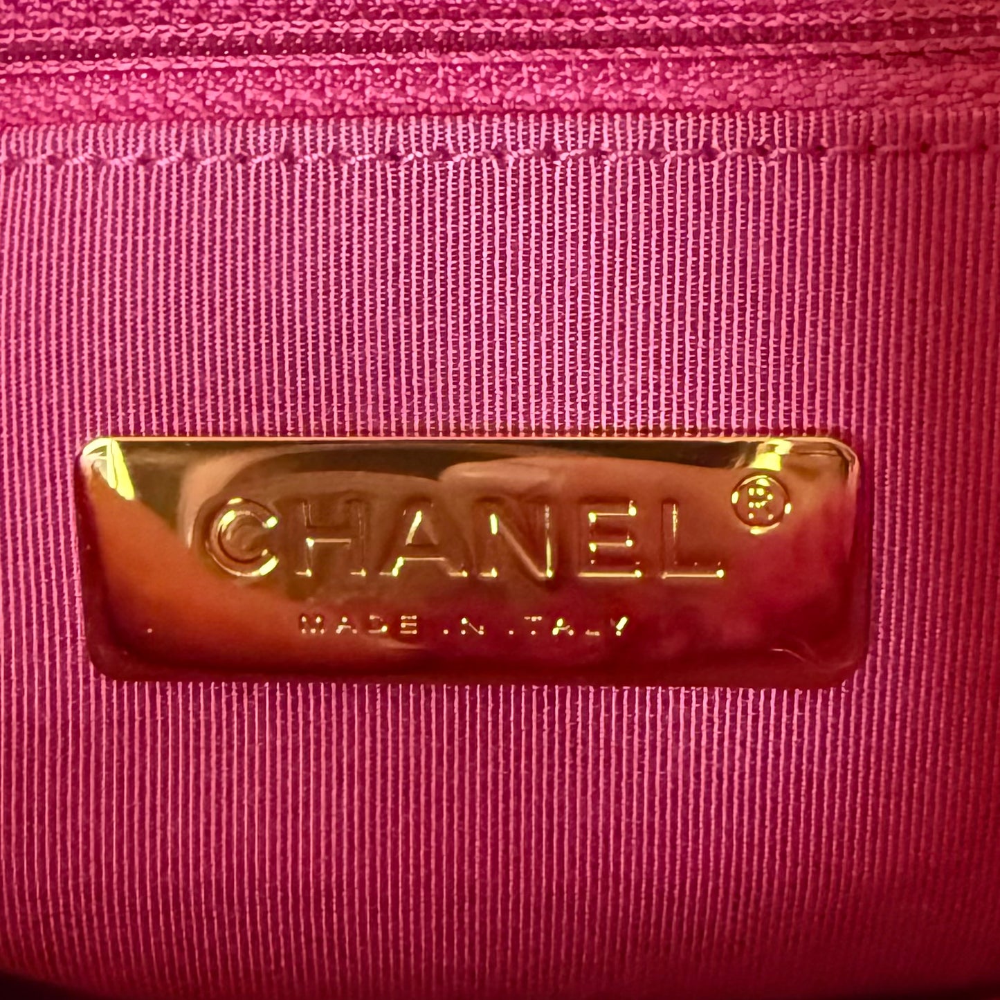 CHANEL 19 Large Pink Shearling Sheepskin Flap