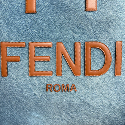 FENDI Denim/Fringe Tote