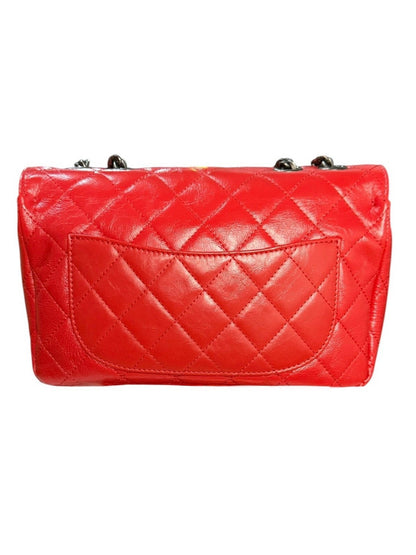 CHANEL Red Quilted Flap Crossbody