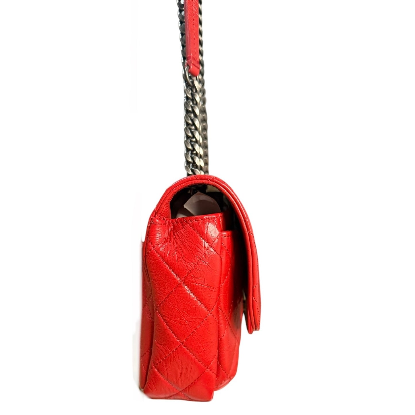 CHANEL Red Quilted Flap Crossbody