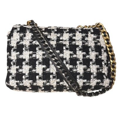 CHANEL 19 Houndstooth Ribbon Quilted Tweed Large Flap