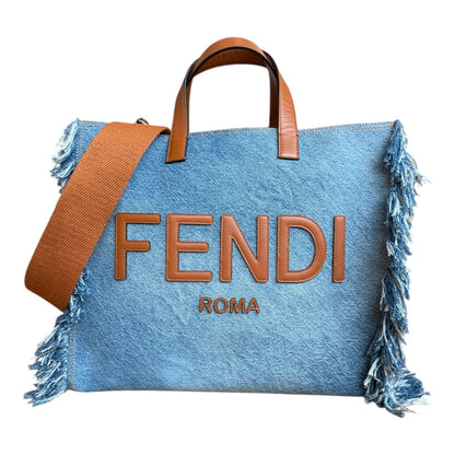 FENDI Denim/Fringe Tote