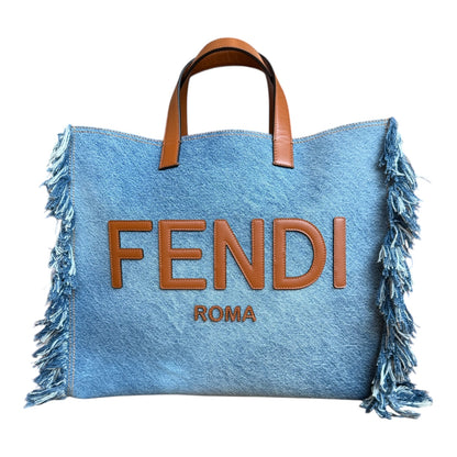FENDI Denim/Fringe Tote