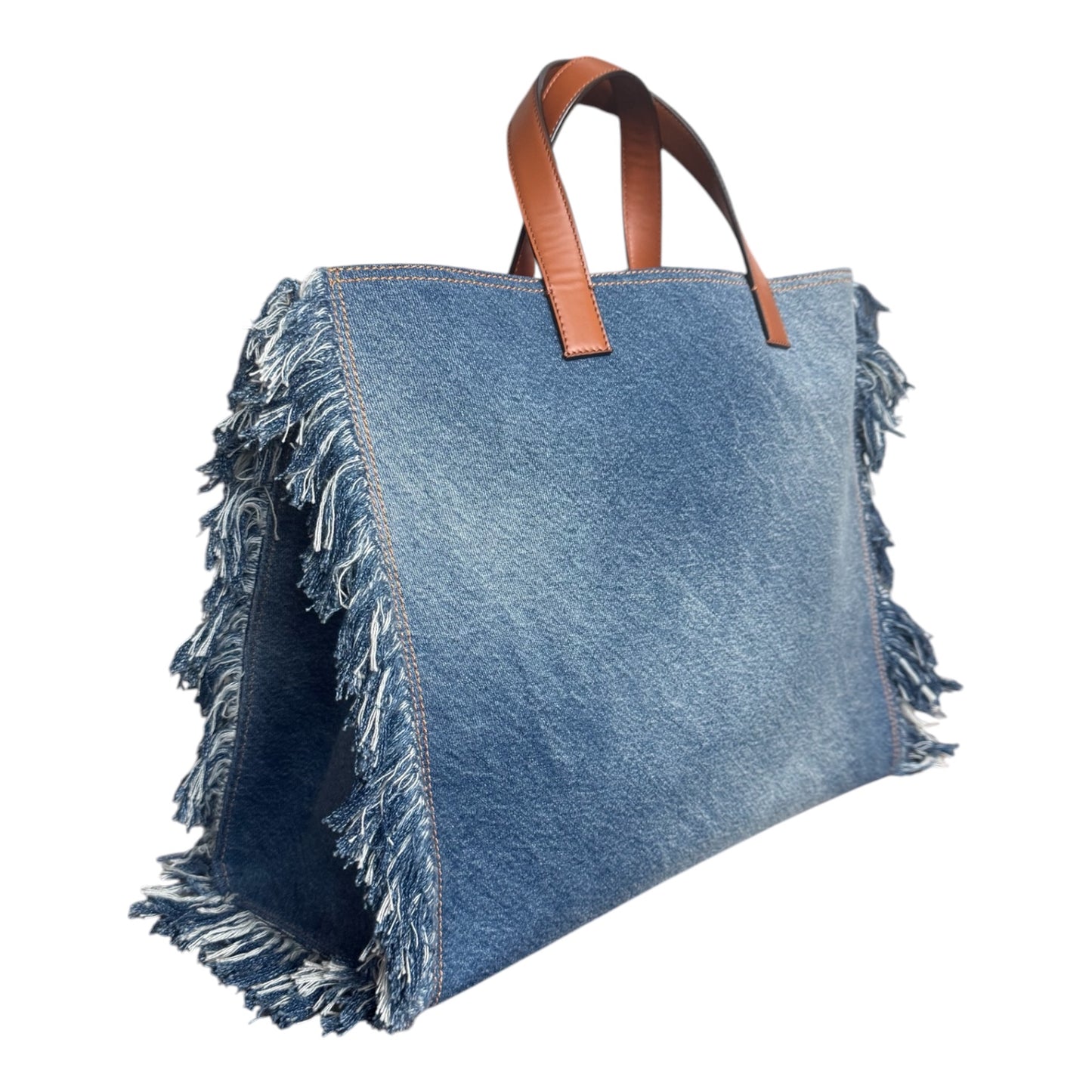 FENDI Denim/Fringe Tote