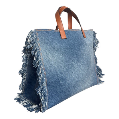 FENDI Denim/Fringe Tote
